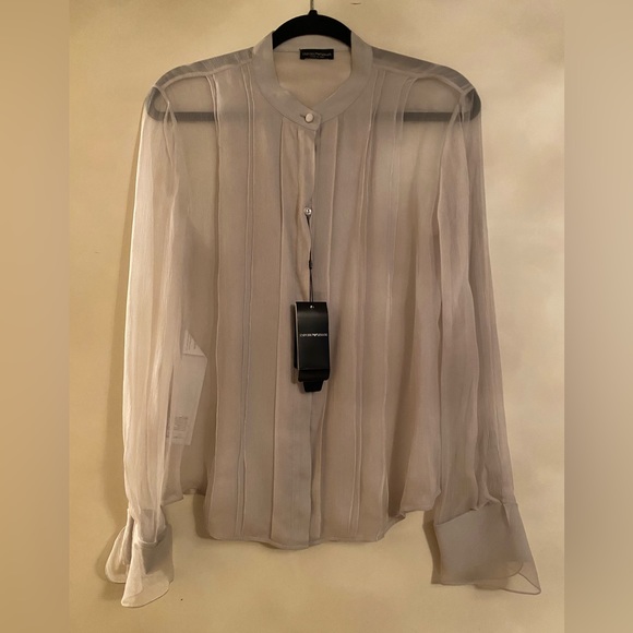 Emporio Armani Sheer Button Up Blouse NWT - Picture 2 of 6